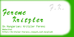 ferenc kritzler business card